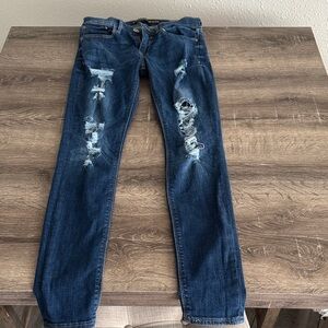 Distressed Blue Jeans
